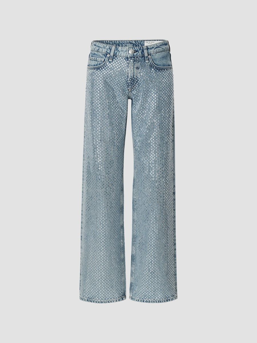 rag & bone Women's Cam Embellished Mid-Rise Straight-Leg Jeans - Dekalb Jewel - Size 31