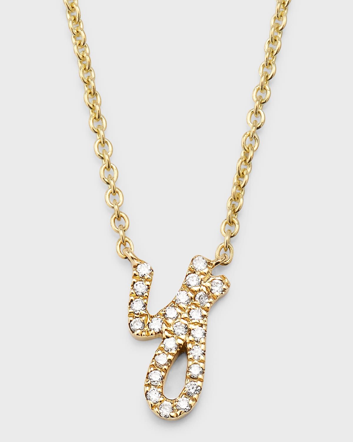 14k Diamond Pave Initial Necklace