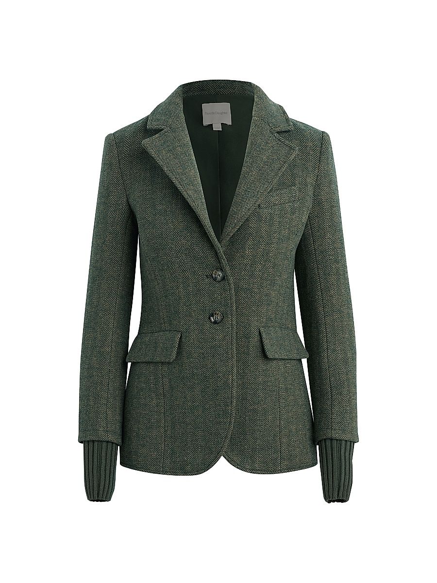 Women's The City Herringbone Wool-Blend Blazer - Yorkshire Herring - Size XL
