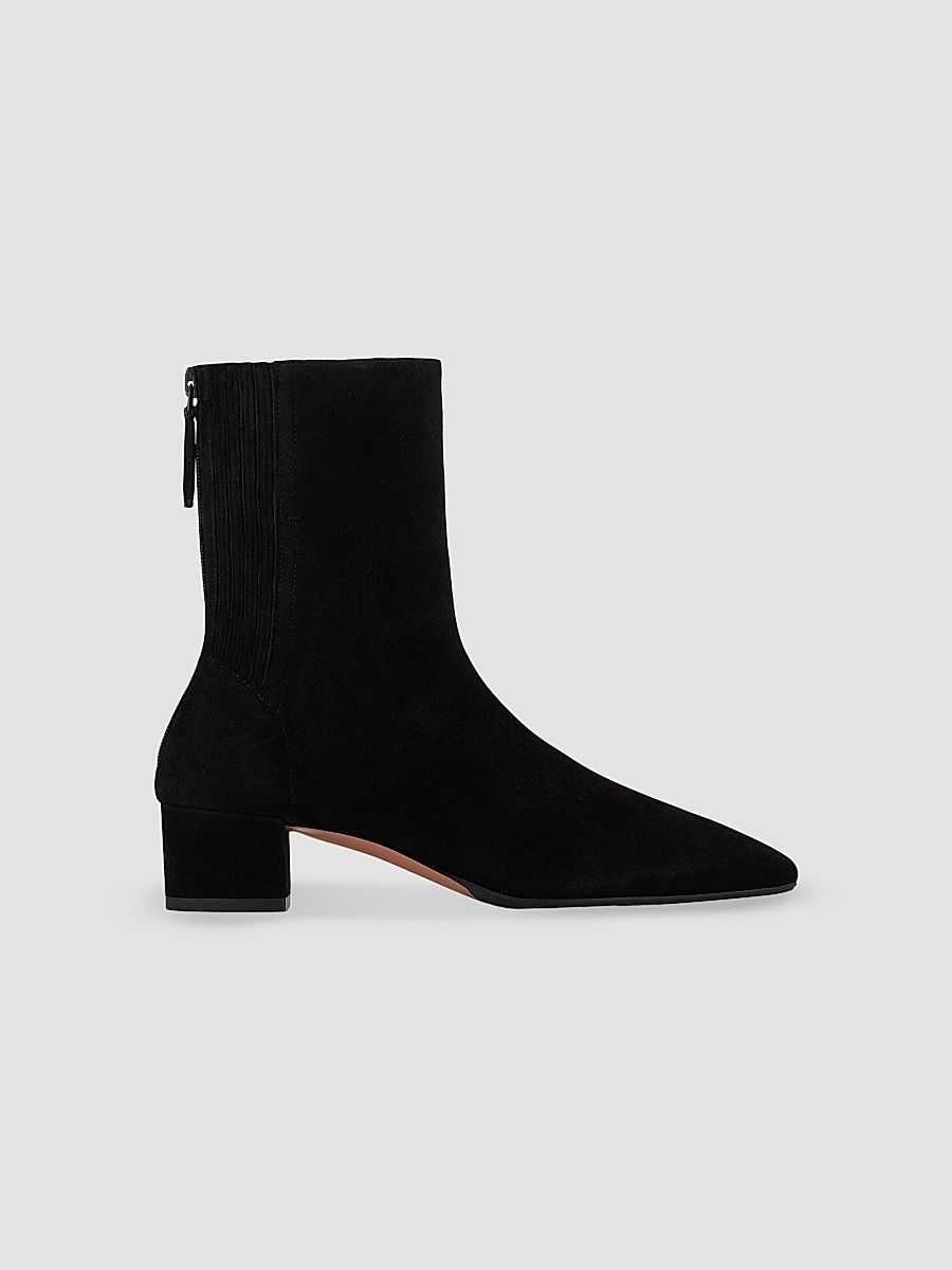 Aquazzura Women's Saint Honoré 35MM Suede Booties - Black - Size 12