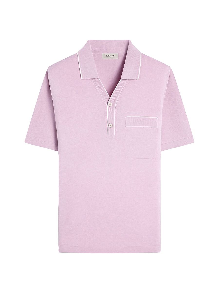 Men's Johnny Collar Cotton-Silk Sweater - Dusty Pink - Size Small