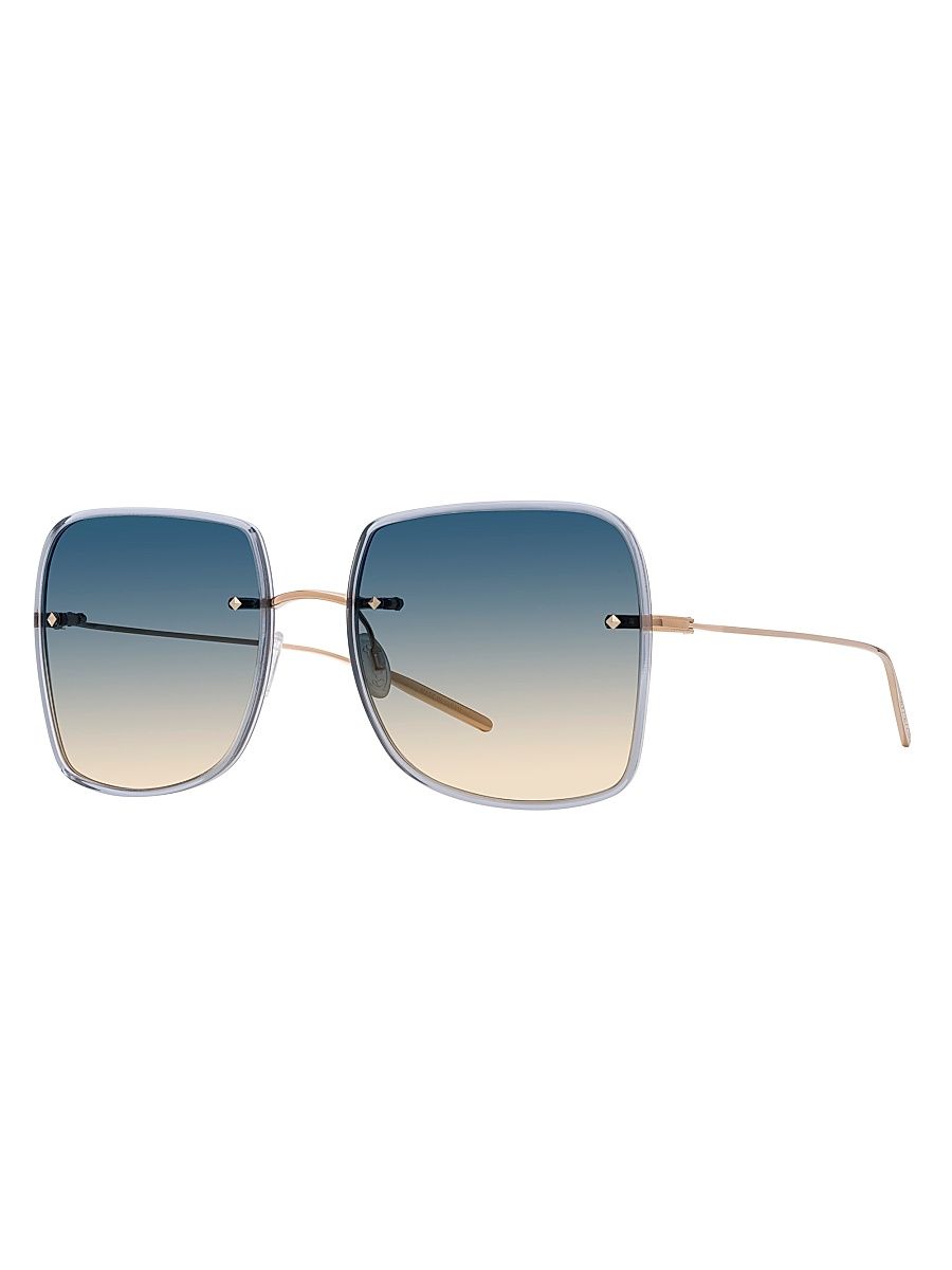 Women's Rimless Sharona 58MM Square Sunglasses - Gold Blue Smoke