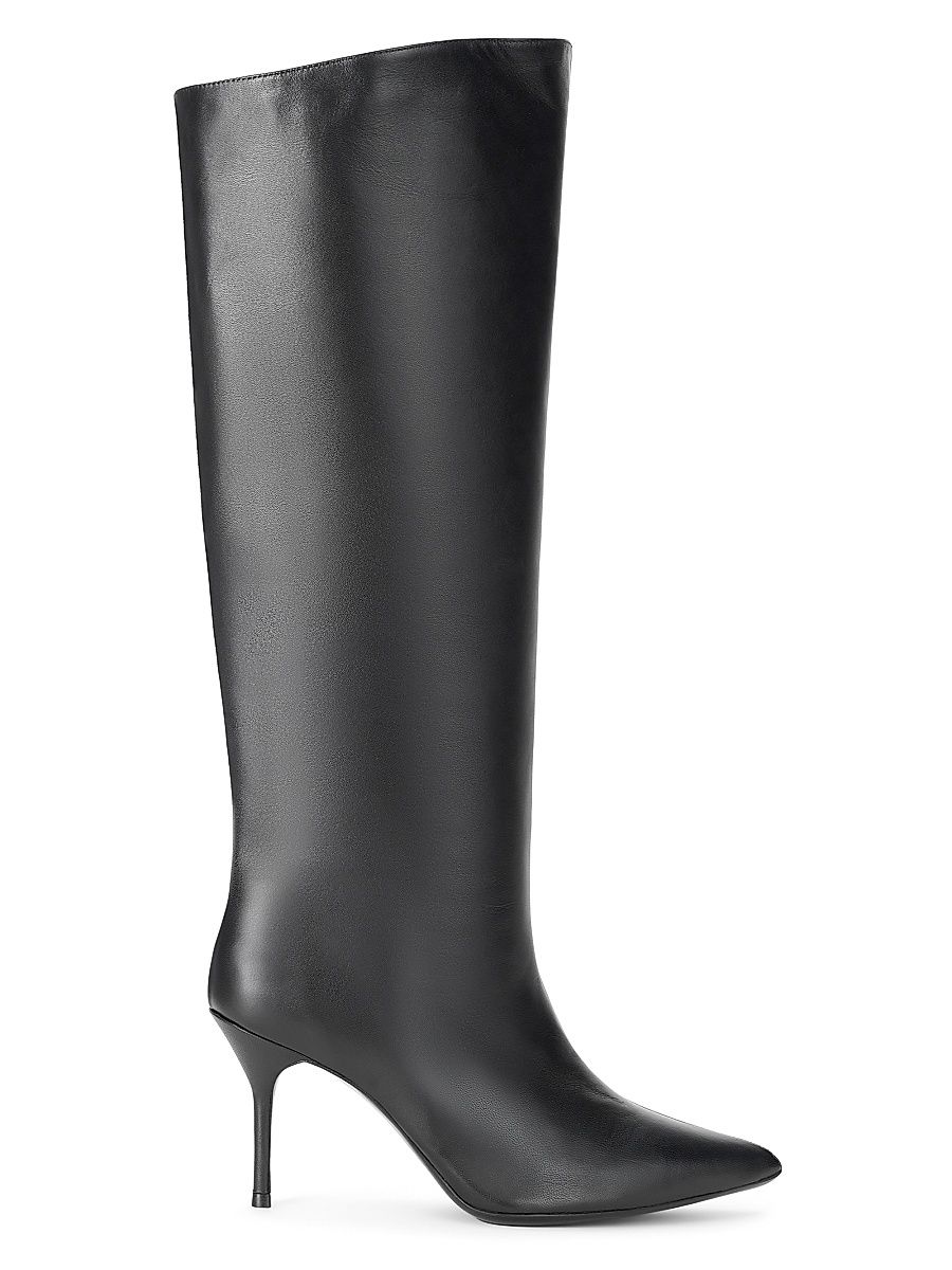 Women's Sebastian 80MM Leather Knee-High Boots - Black - Size 10.5