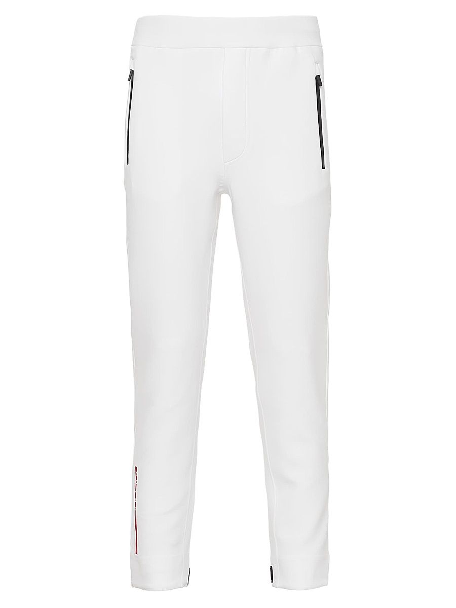 Men's Technical Fabric Joggers with Heat-Sealed Taped Seams - White - Size Medium