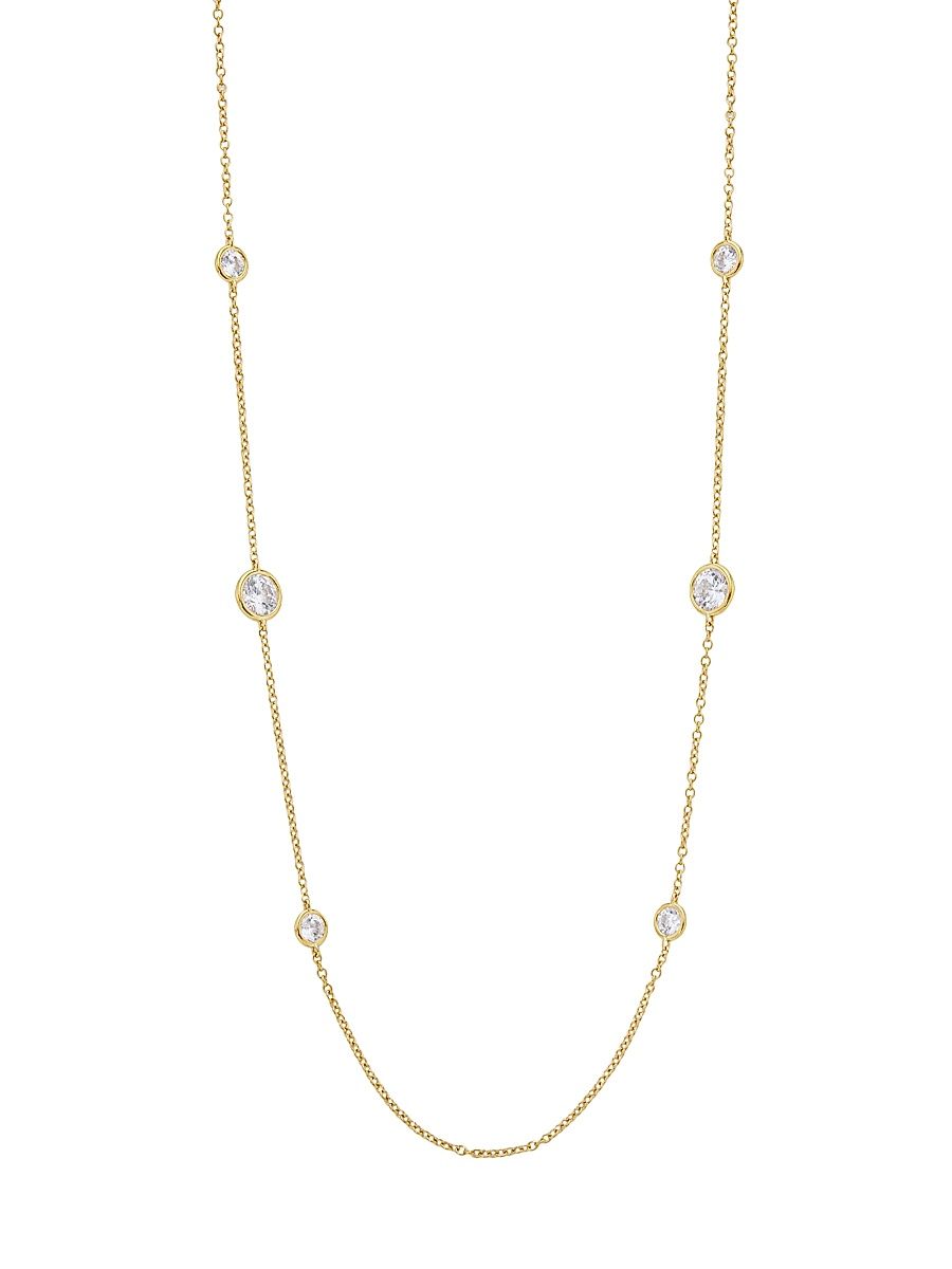 Women's Elevate 18K-Gold-Plated & Cubic Zirconia Station Necklace - Gold