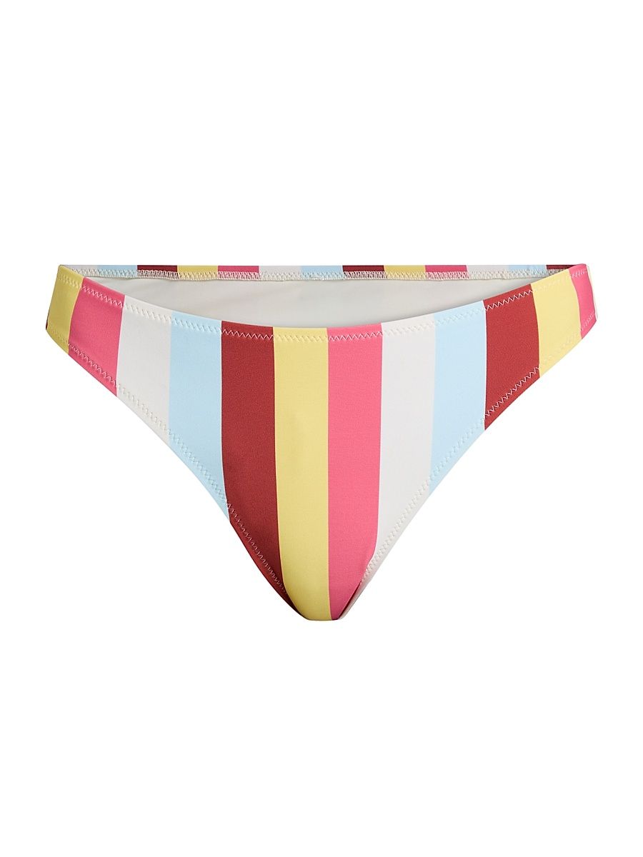 Women's The Rachel Striped Bikini Bottom - Symi Stripe - Size Large