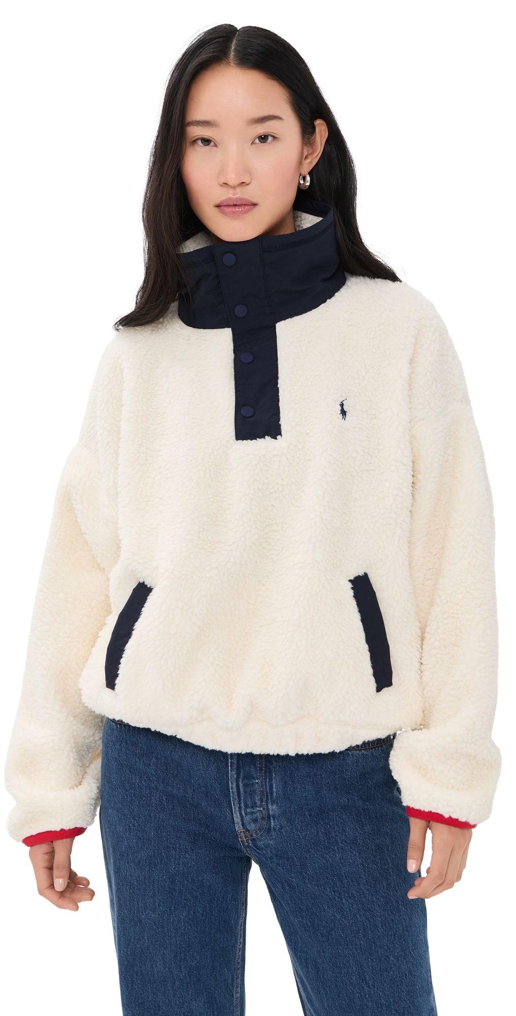 Polo Ralph Lauren Polo Bear Fleece Funnel Neck Pullover clubhouse cream multi S
