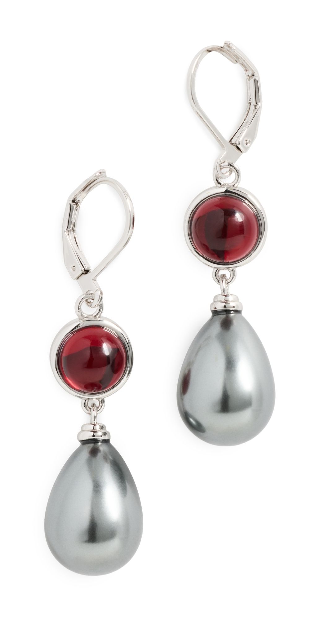 Luv Aj The Theodora Tahitian Pearl Hook Earrings Silver One Size