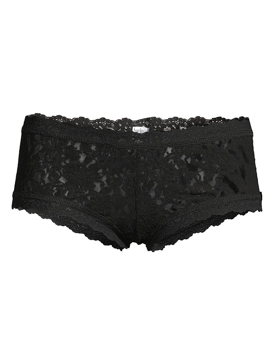 Women's Lace Boyshort - Black - Size Large