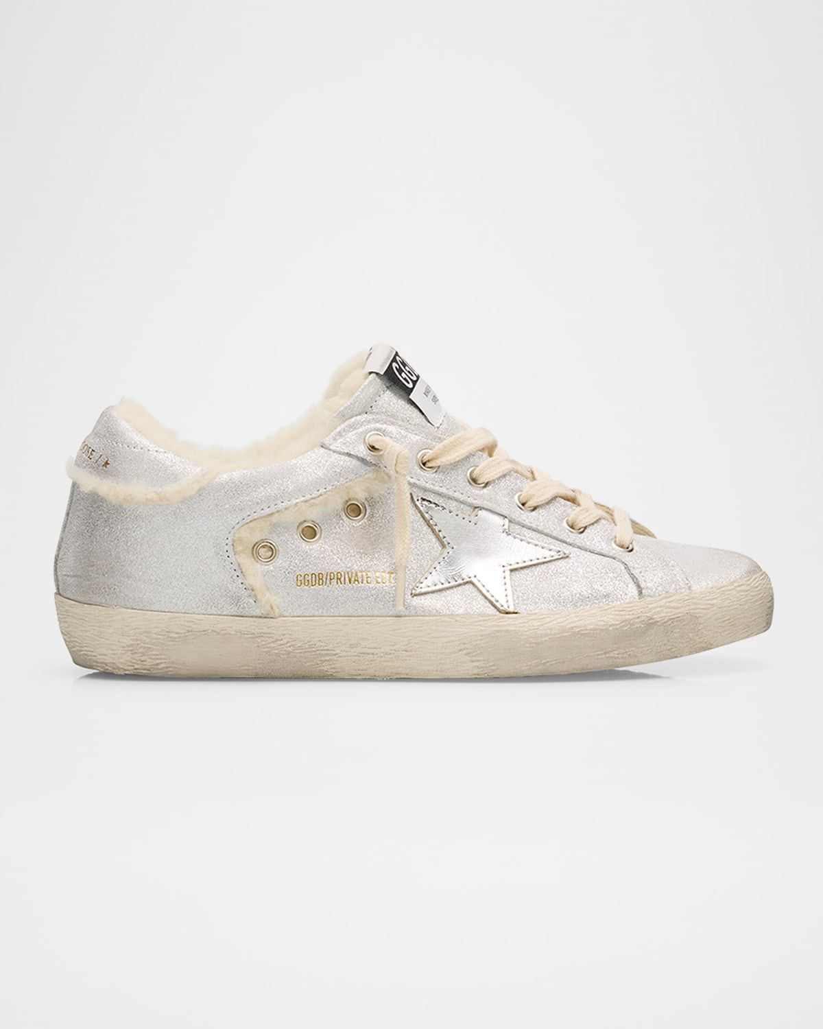 Super-Star Metallic Leather and Shearling Sneakers