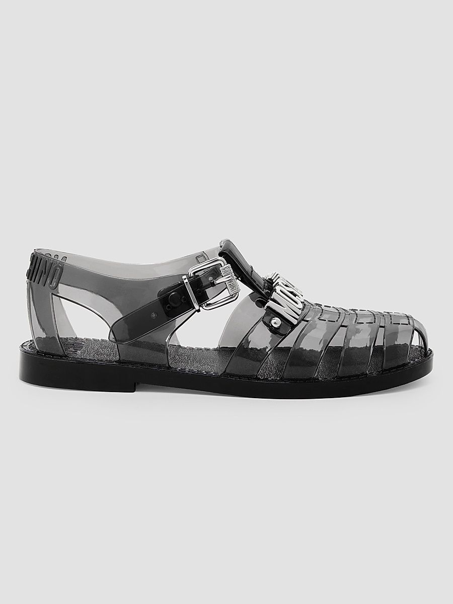 Women's Lettering Jelly Fisherman Sandals - Black - Size 11