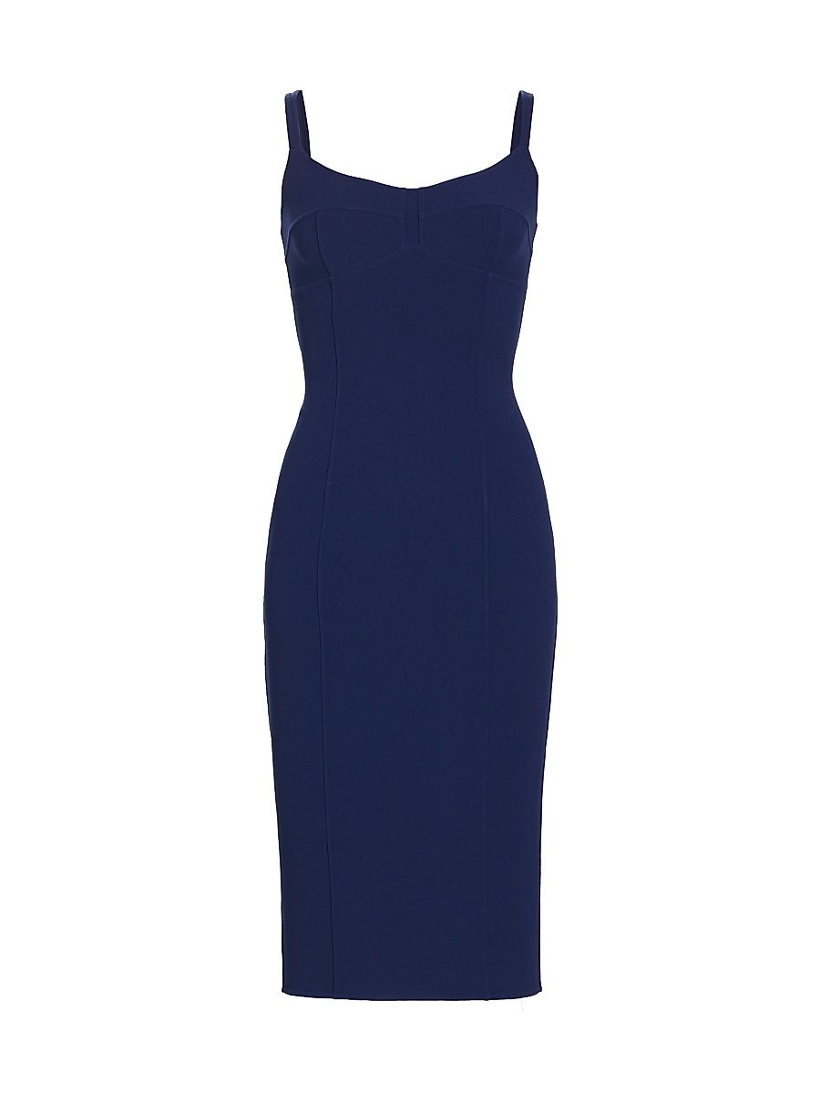 Women's Wool-Blend Slip Sheath Dress - Navy - Size 2