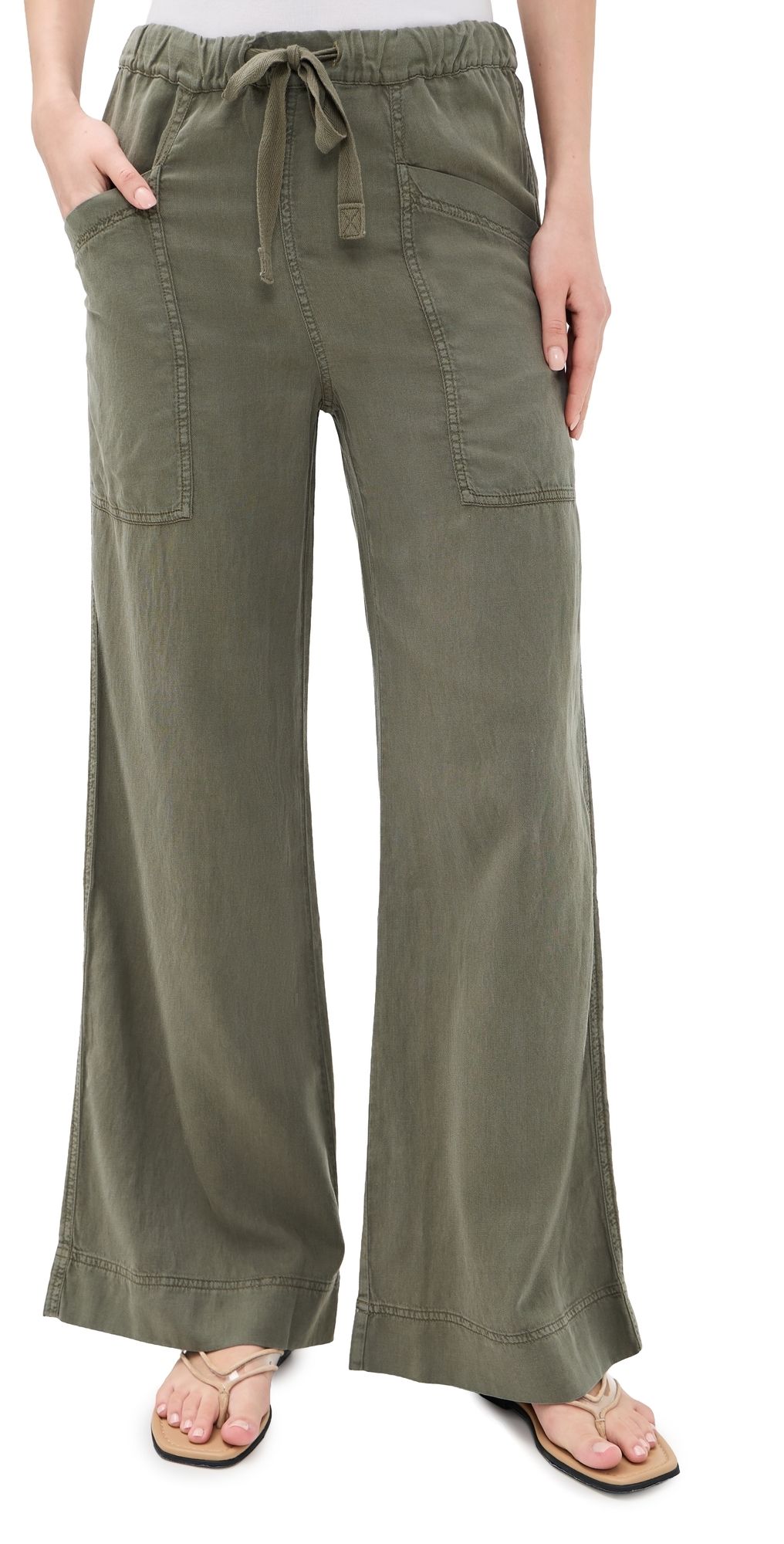 Faherty Topanga Drape Pants Thyme M