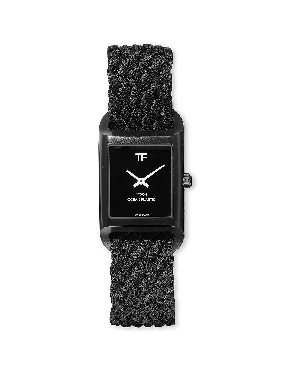 Men's N.004 Ocean Plastic Watch with Black Ocean Plastic Braided Strap - Black