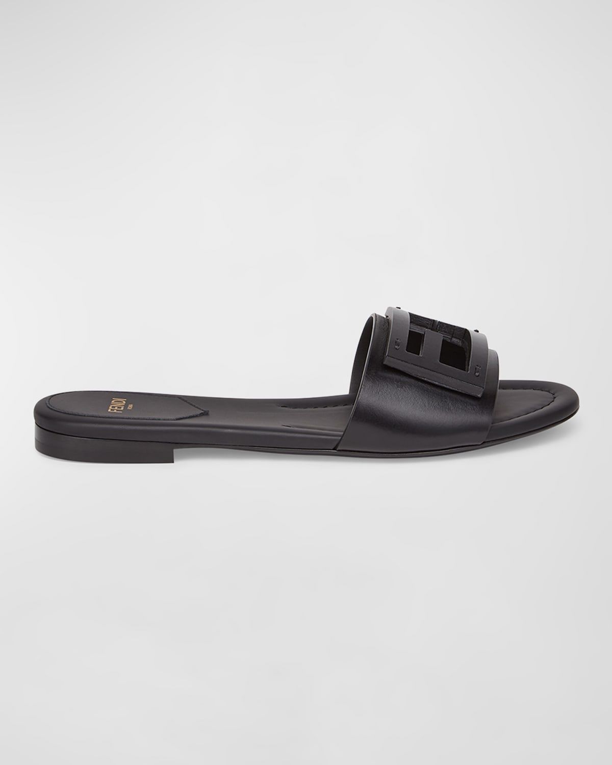 Baguette FF Tube Medallion Flat Sandals