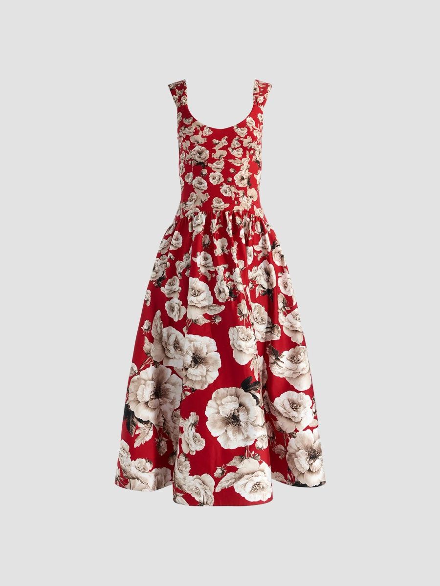 ALICE + OLIVIA Women's Oriana Floral Drop-Waist Maxi Dress - Rose Garden - Size 10