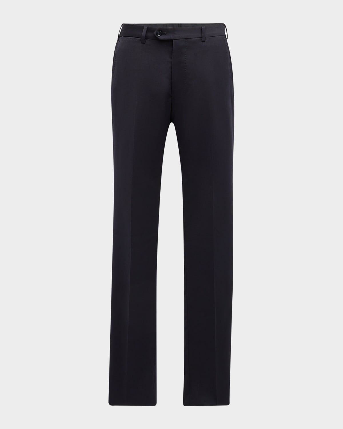 Basic Flat-Front Wool Trousers