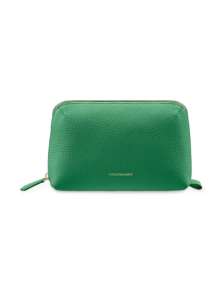 Leather Tech Pouch - Emerald Green