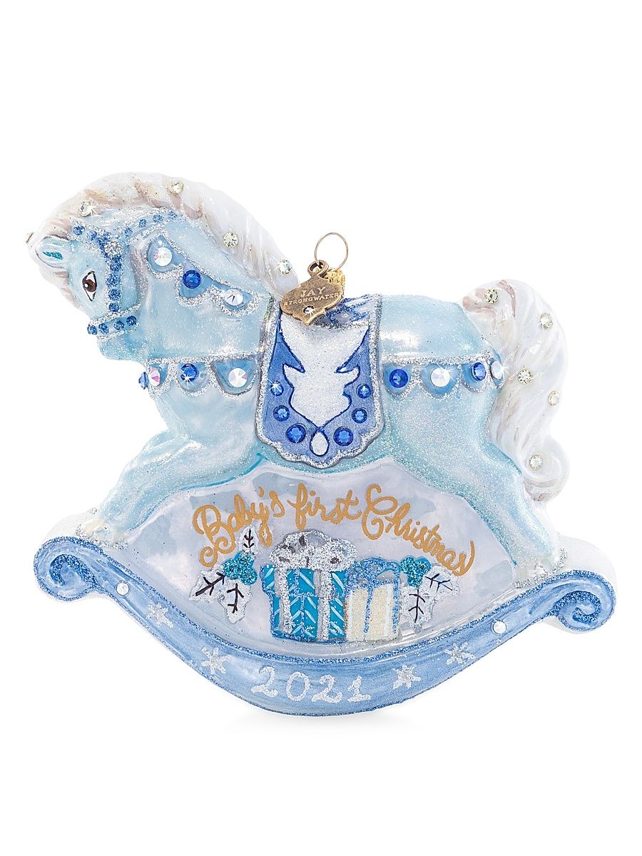 Baby's 1st Rocking Horse Glass Ornament
