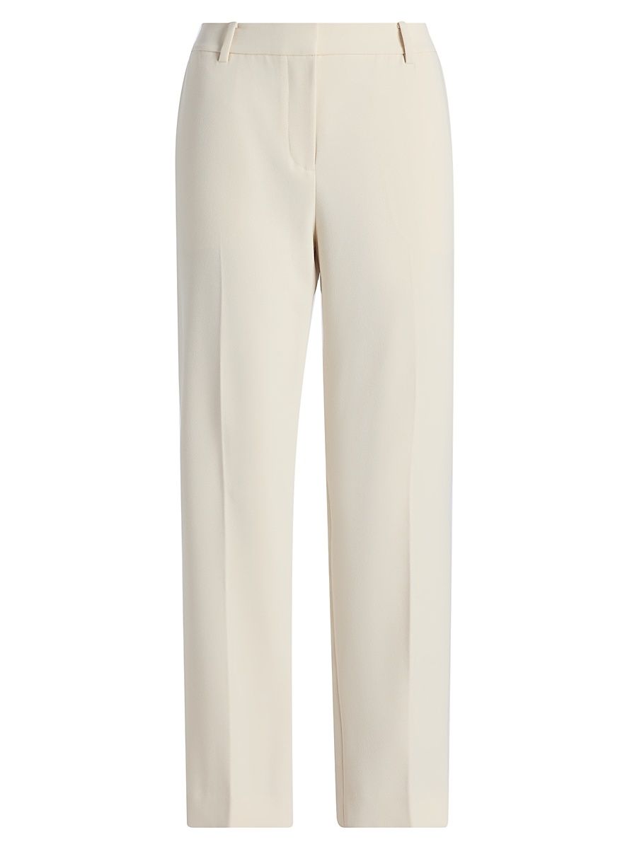 Women's Gloria Crepe Straight-Leg Pants - Ecru - Size 16