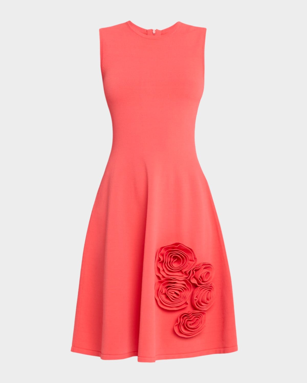Rose Knit Sleeveless A-Line Dress