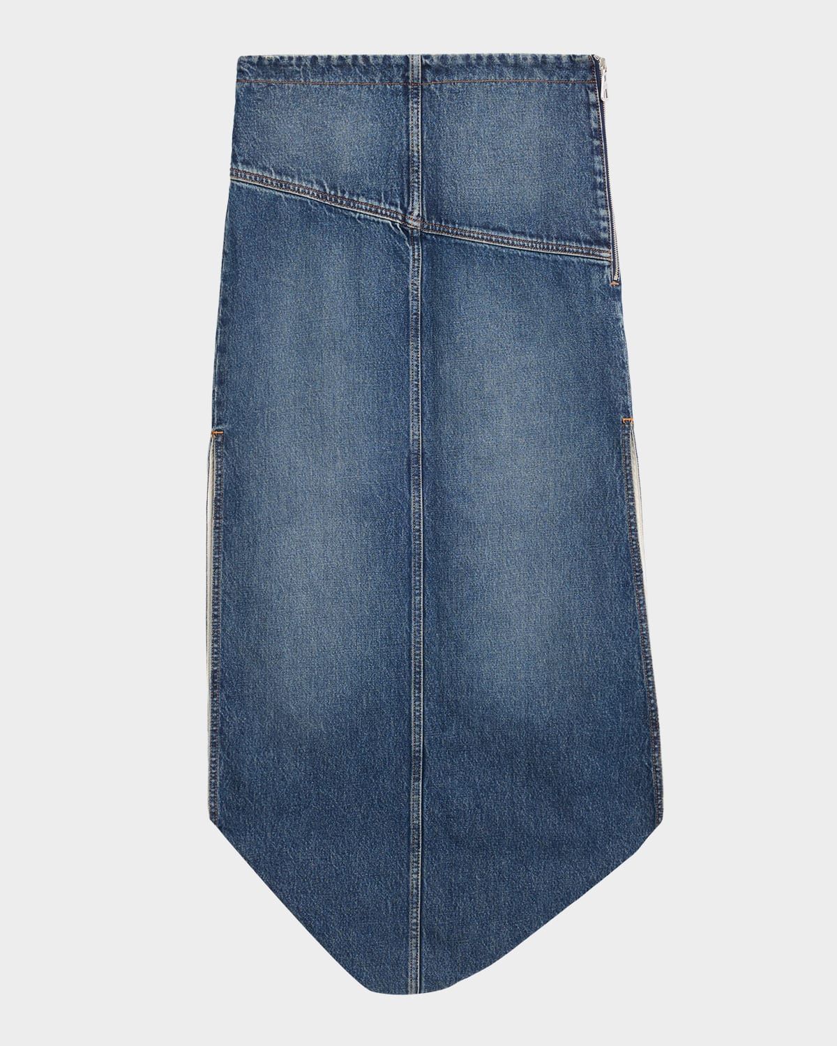 Denim Skirt with Internal Belt