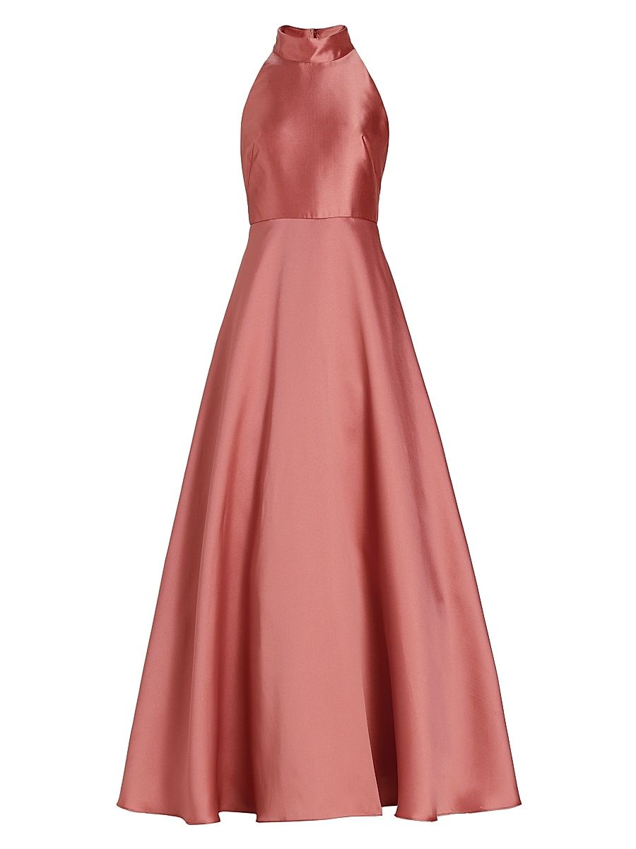 Women's Halter Satin Ball Gown - Blush - Size 2