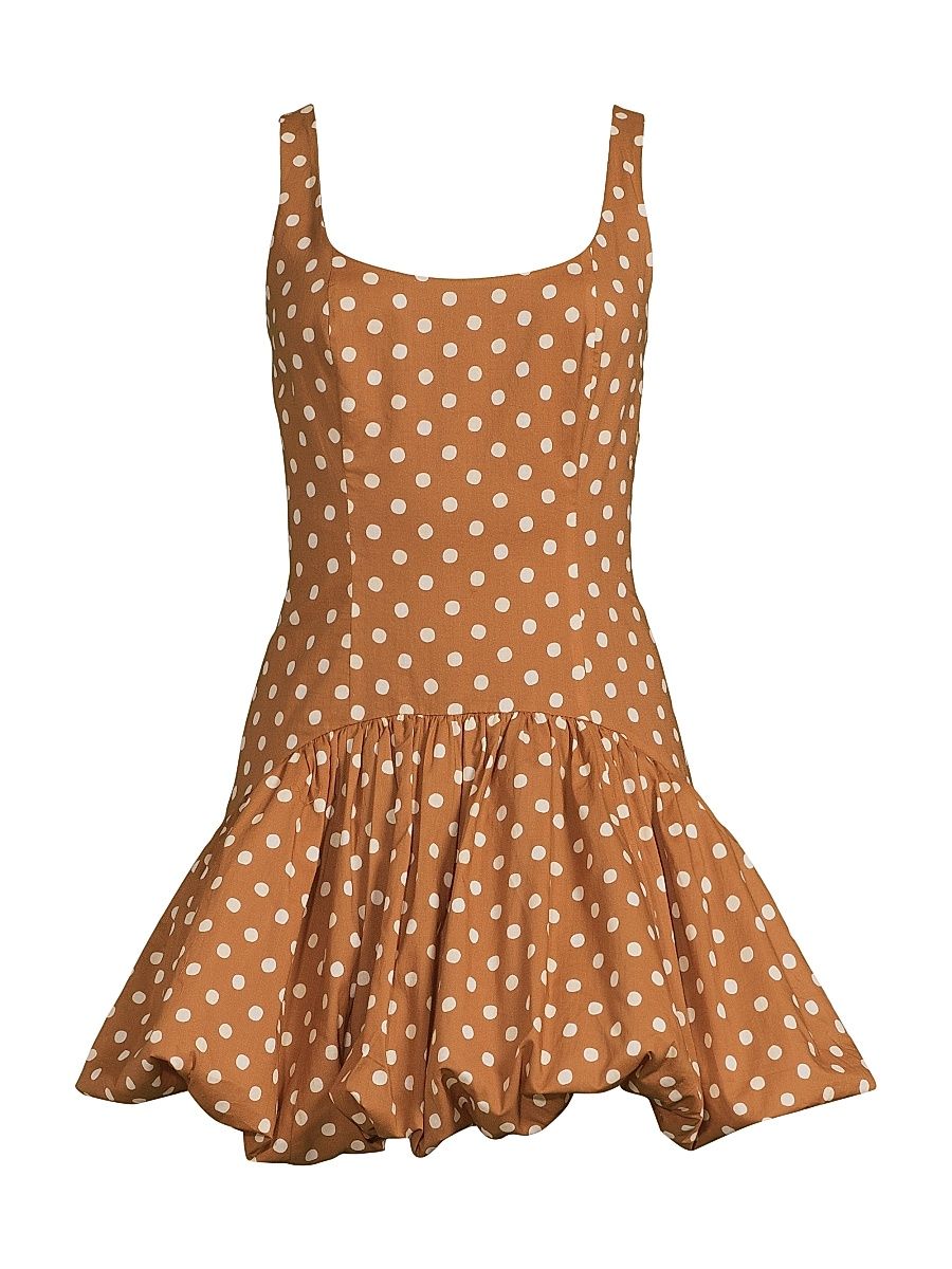Women's Lowry Polka Dot Minidress - Copper Watercolor Dots - Size 16