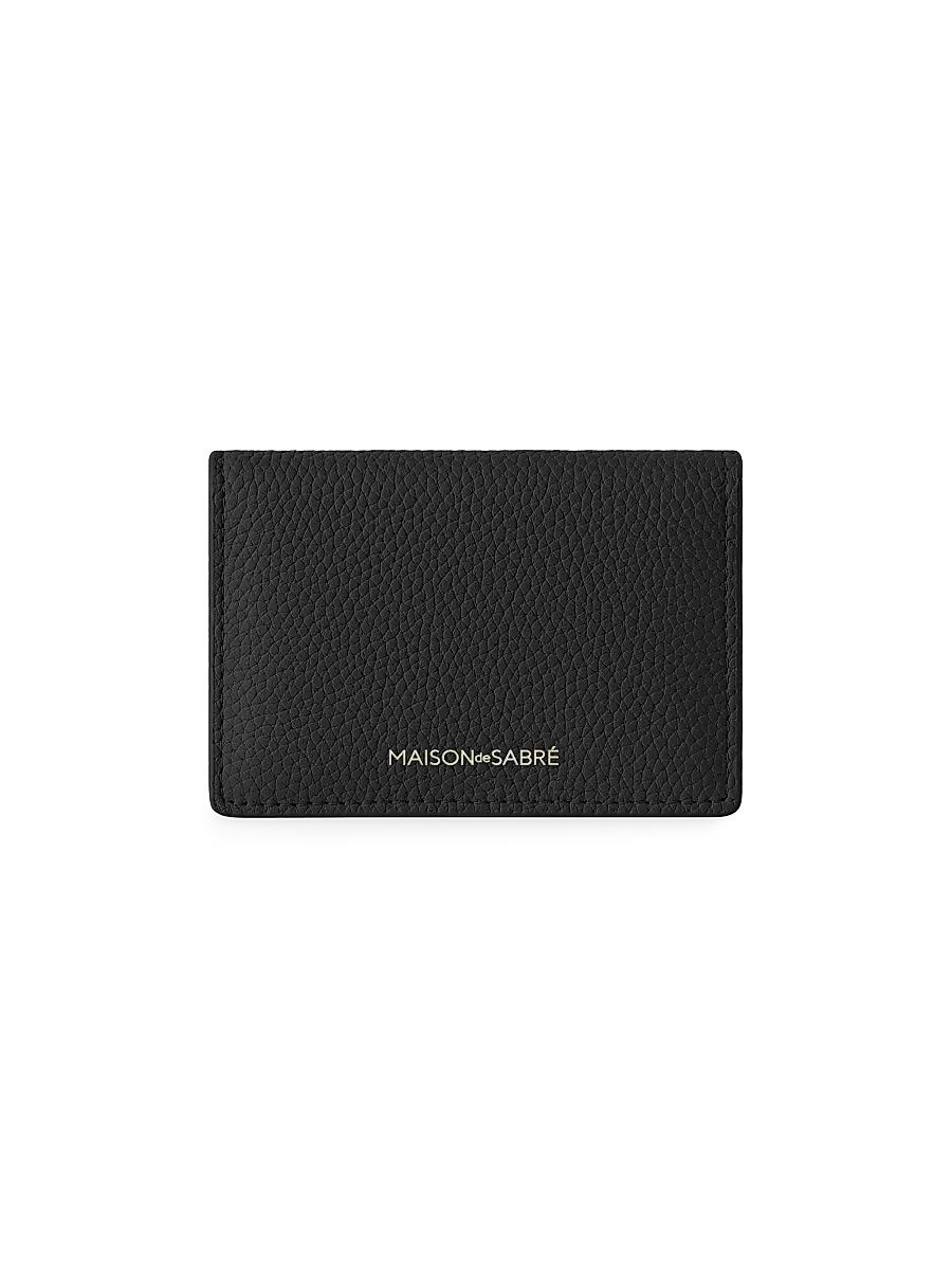 Women's Leather Card Case - Black Caviar