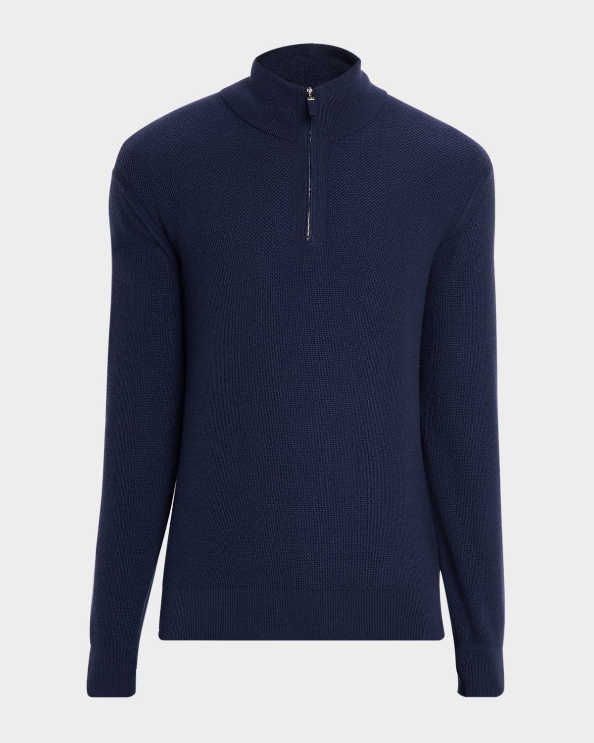 Men & apos;s Cashmere Waffle-Knit Quarter-Zip Sweater