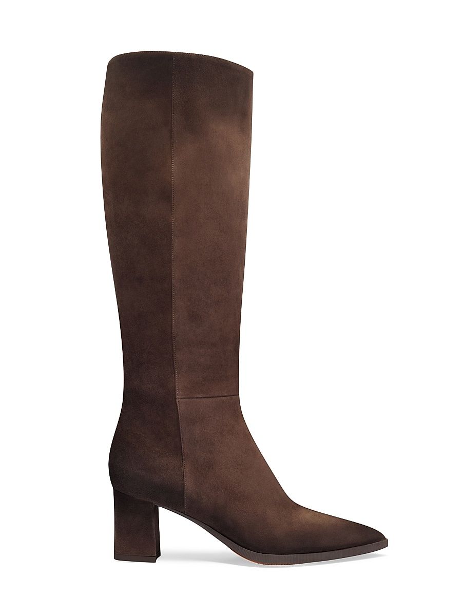Women's Mariel 65MM Suede Knee-High Boots - Dark Brown - Size 12