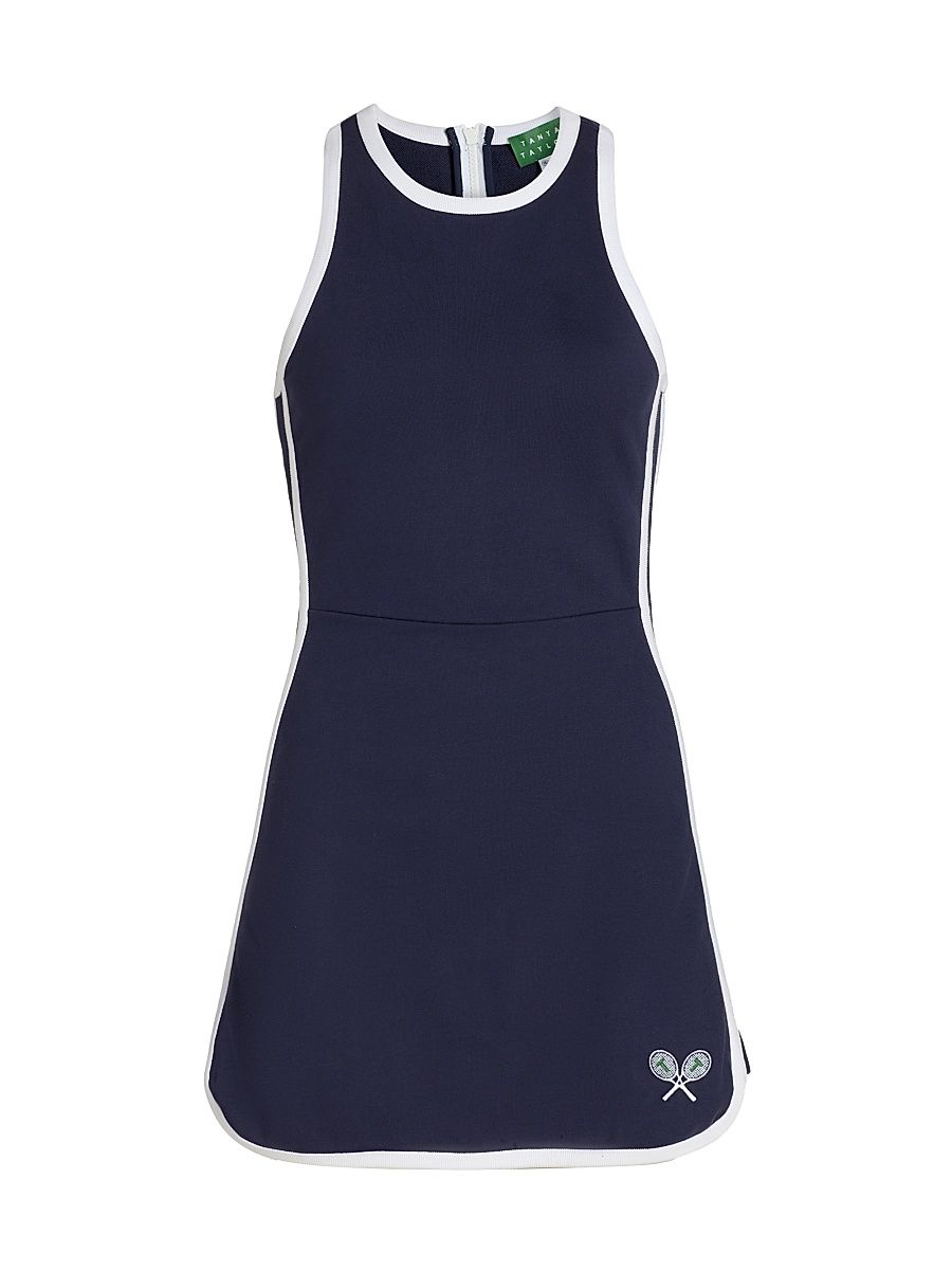 Women's Coco Piped Tennis Minidress - Maritime Blue - Size Large