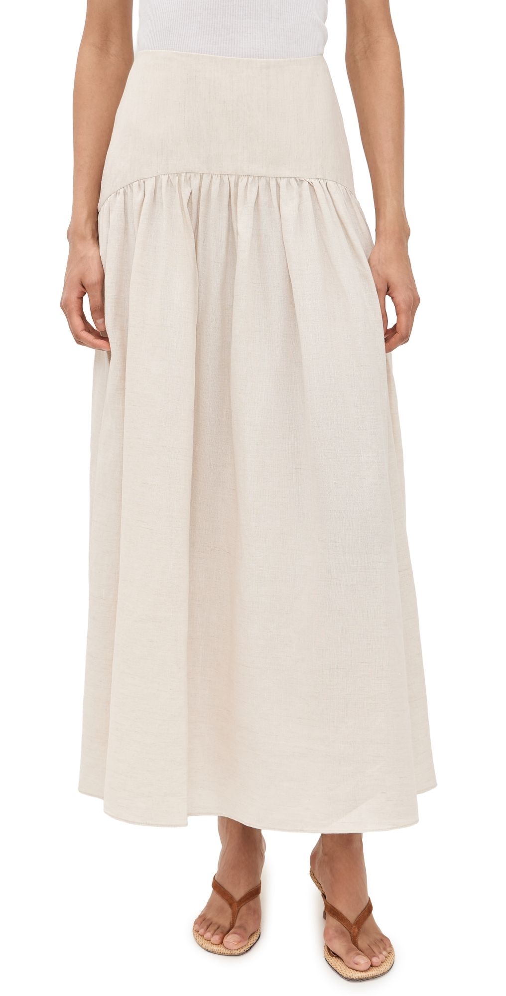 STAUD Procida Linen Skirt Natural 16