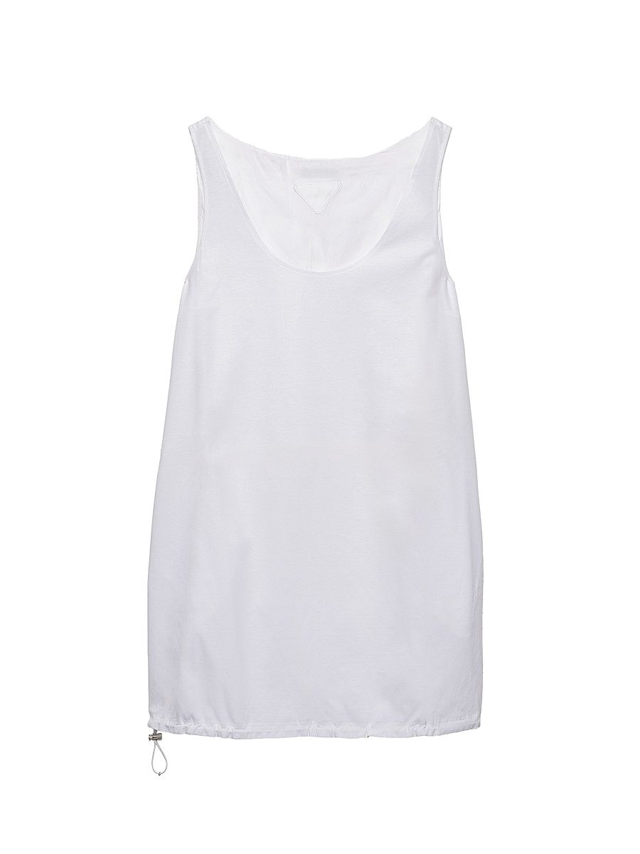 Women's Reversible Cotton Jersey and Re-Nylon Mini-Dress - White - Size XL