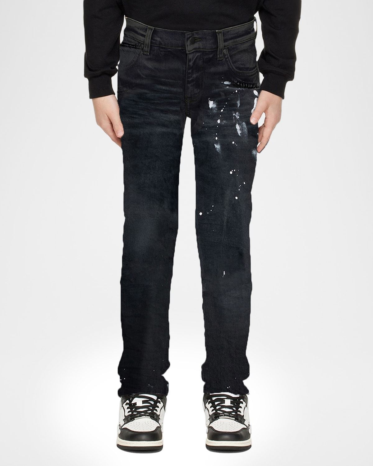 Boy & apos;s Black Resin Skinny Jeans, Size 4-12