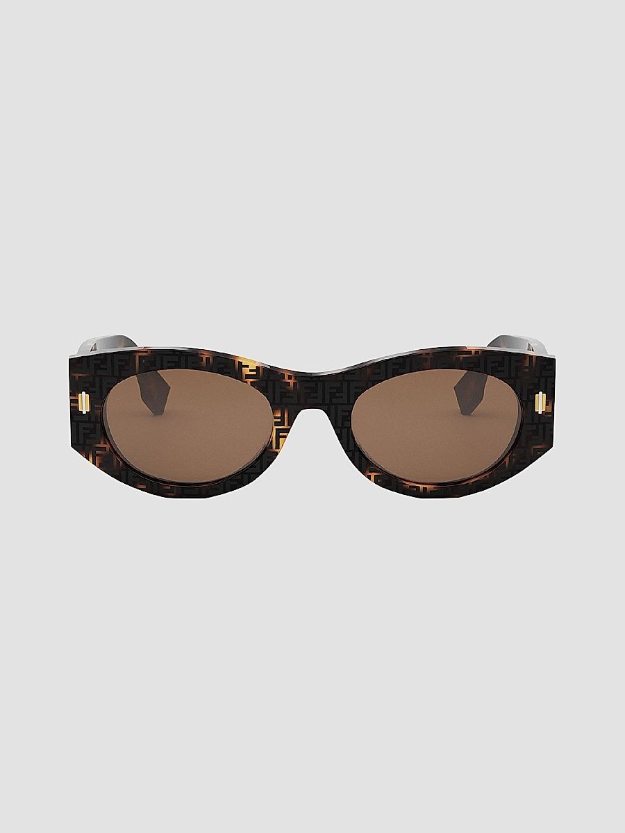 Women's Fendi Roma 52MM Oval Sunglasses - Coloured Havana