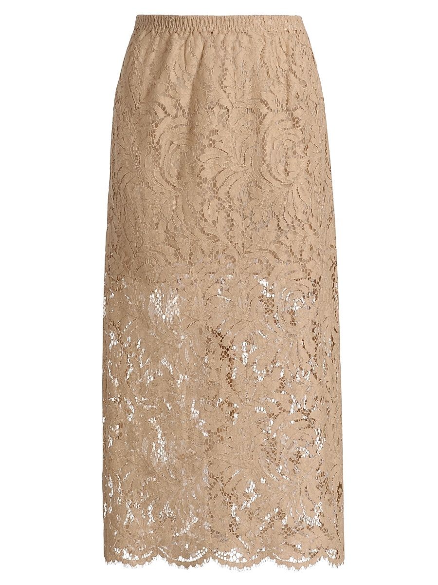 Women's Lydia Lace Midi-Skirt - Beige - Size XL