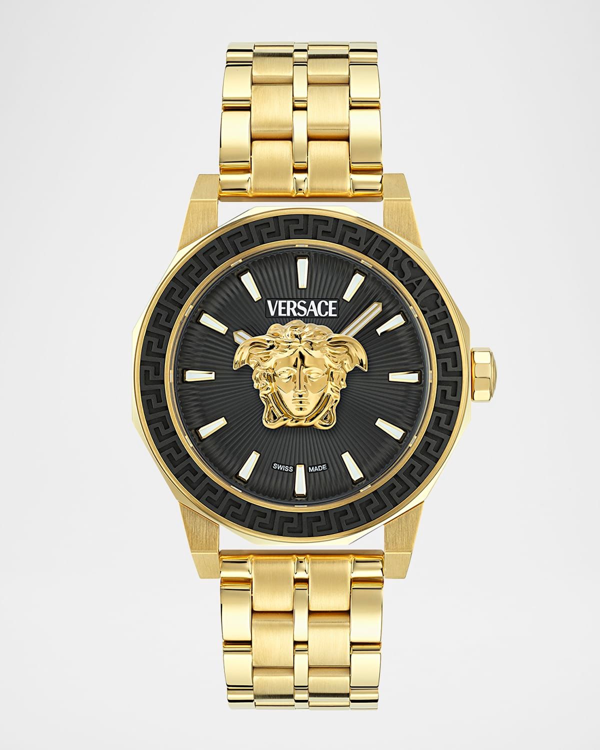 Medusa Deco IP Yellow Gold Bracelet Watch, 43mm