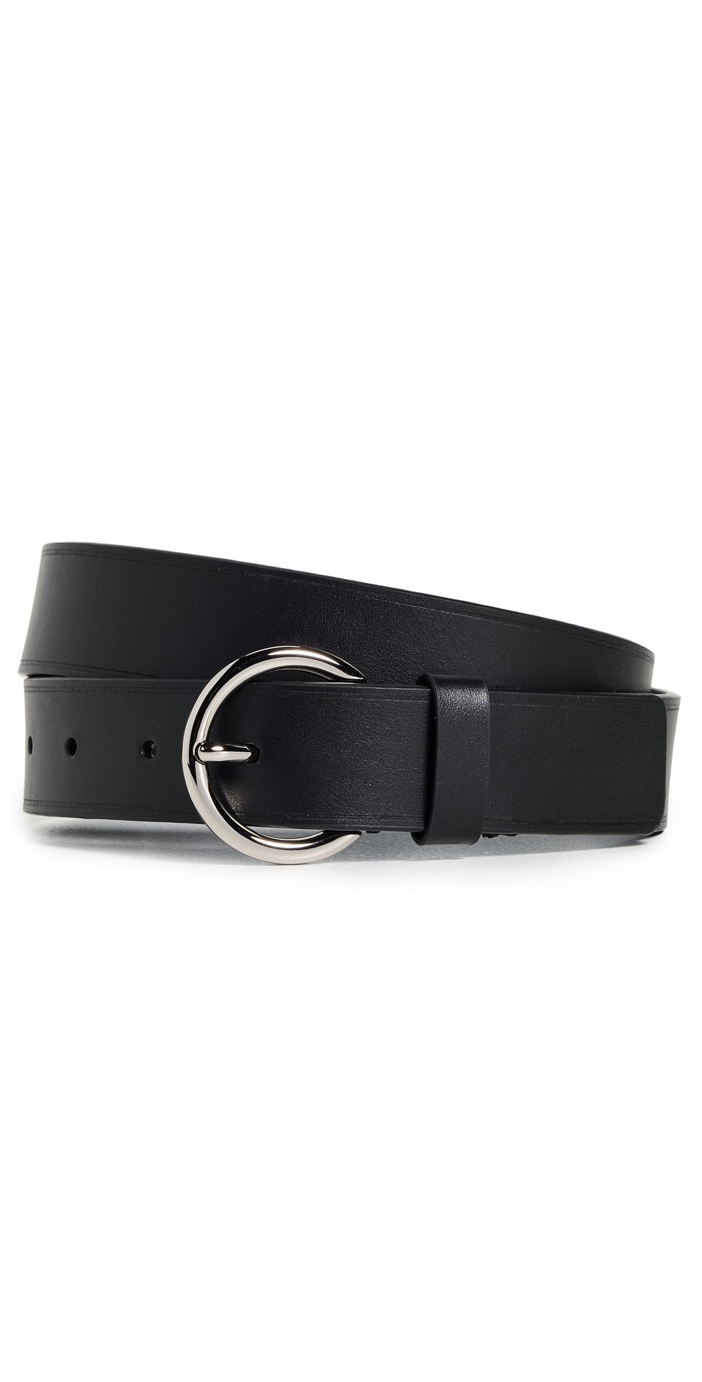 Vince 30mm Flat Ring Belt with Heat Crease Black XL