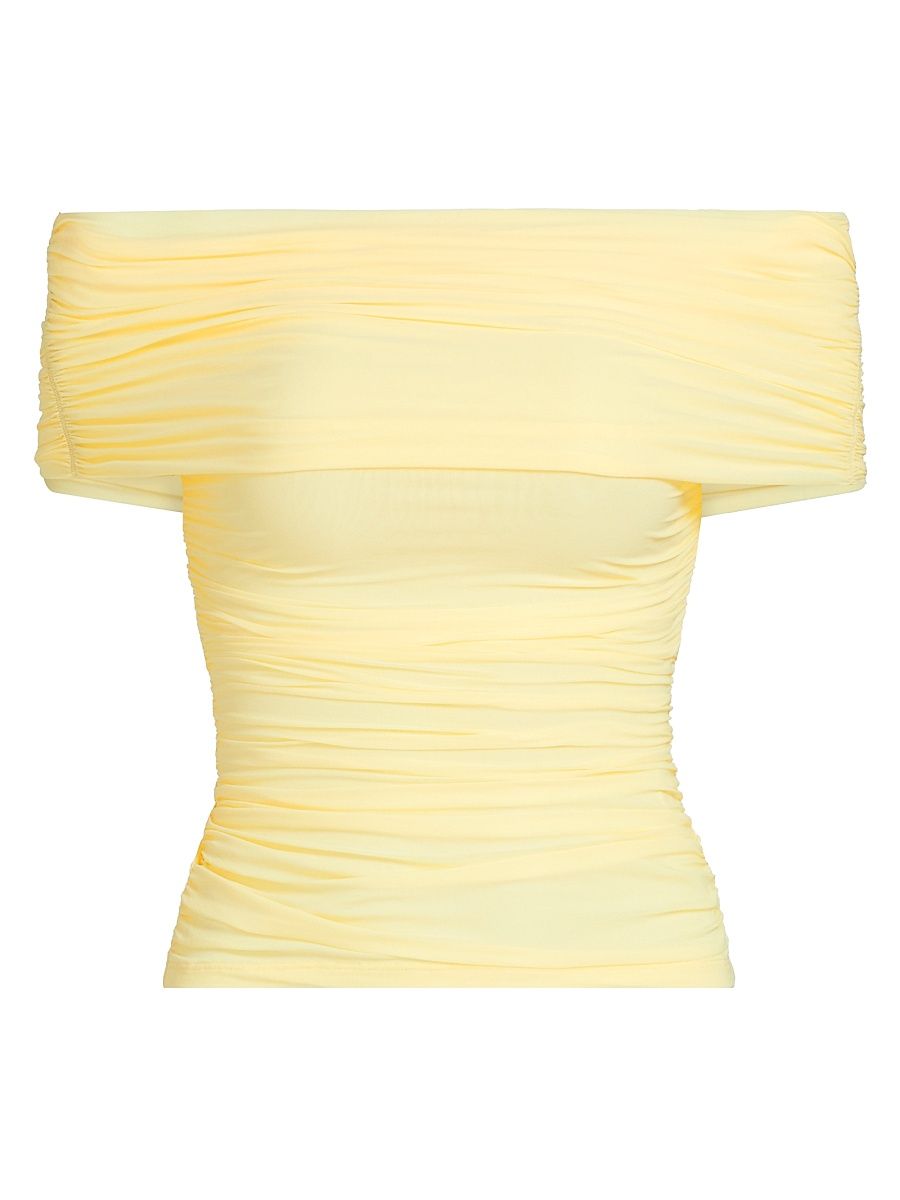 Women's Blanchet Off-the-Shoulder Top - Pastel Yellow - Size XL
