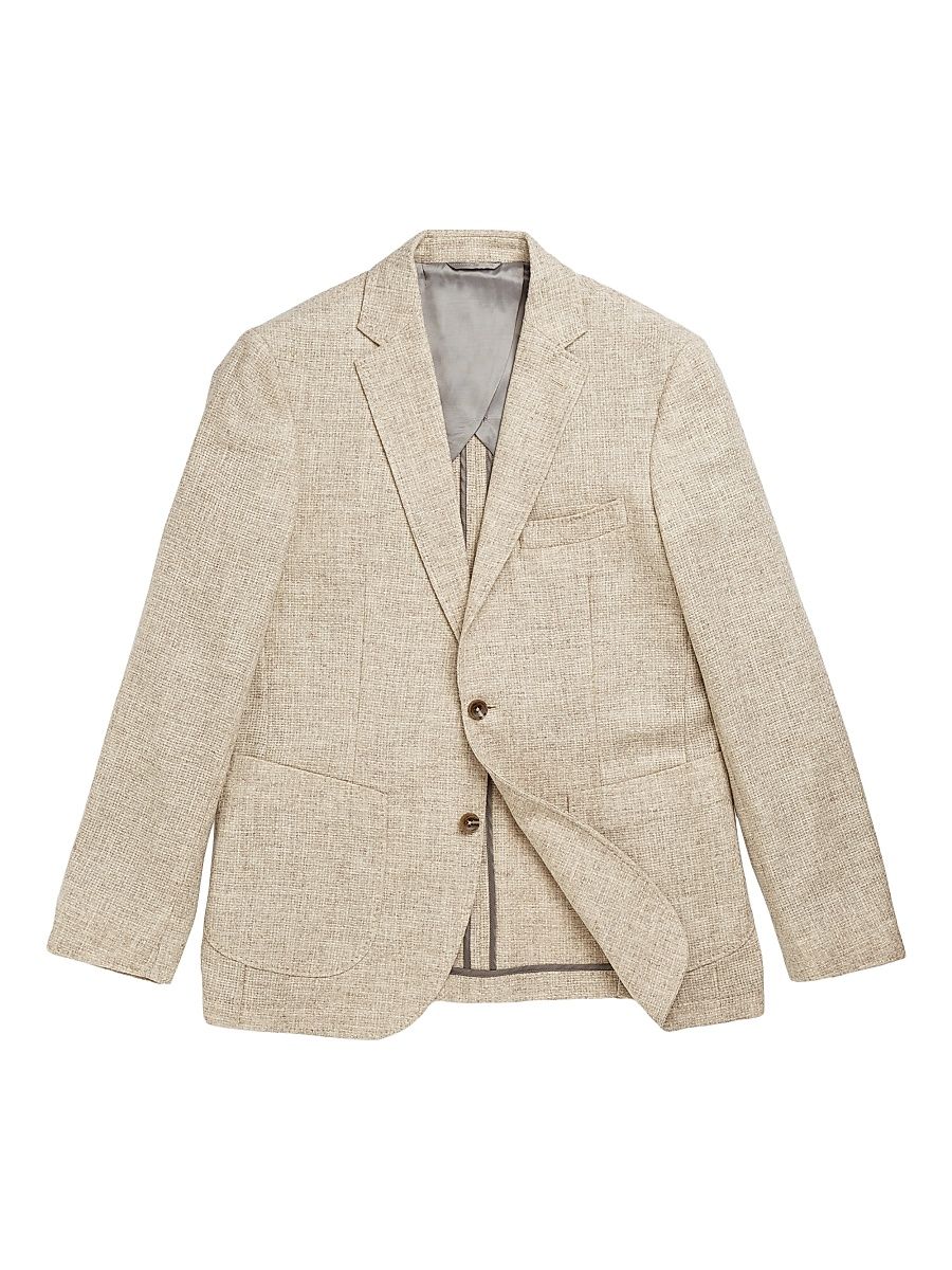 Men's Mt Mason Wool Single-Breasted Blazer - Macadamia - Size XL