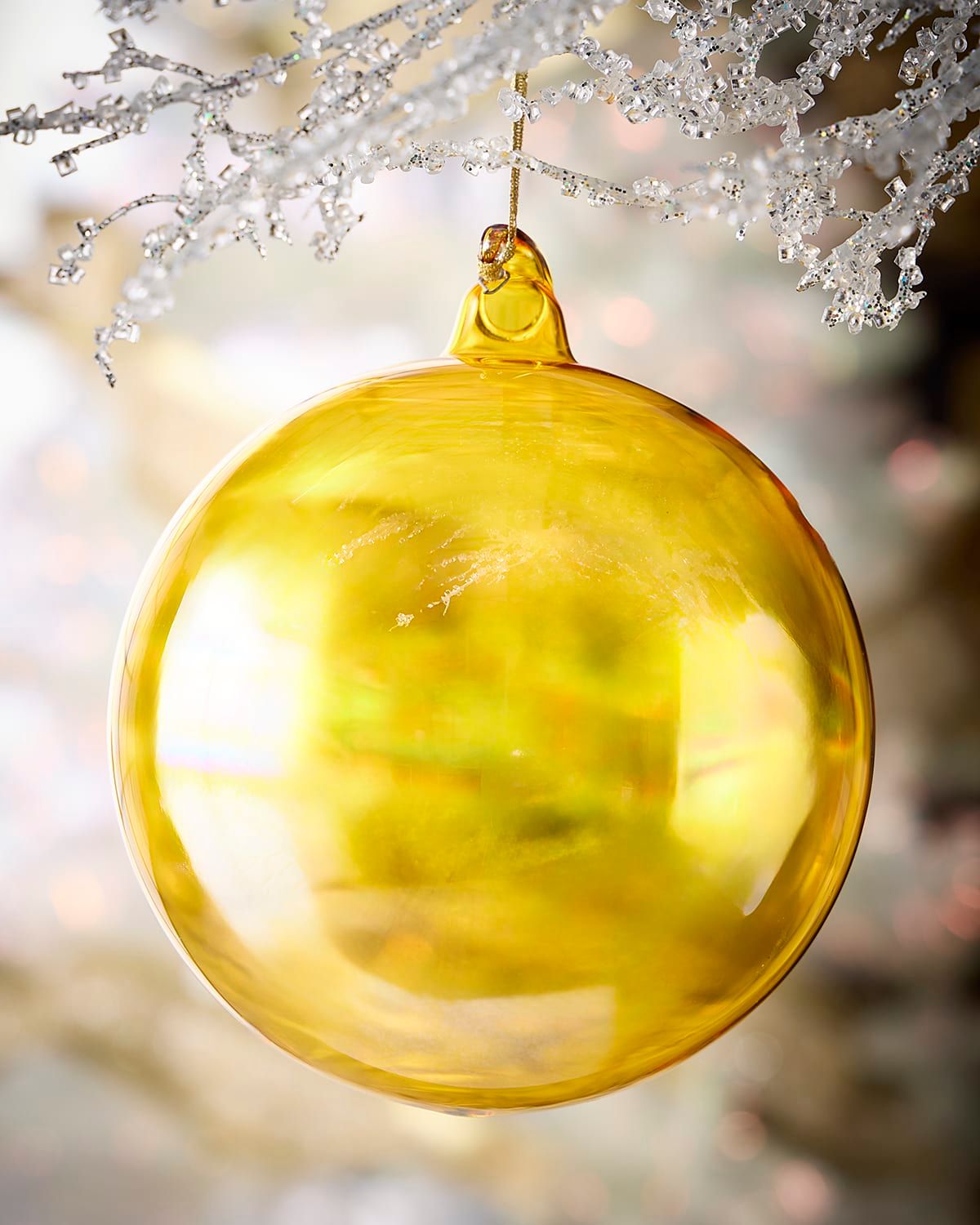 Amber Bottle Glass Ball Christmas Ornament