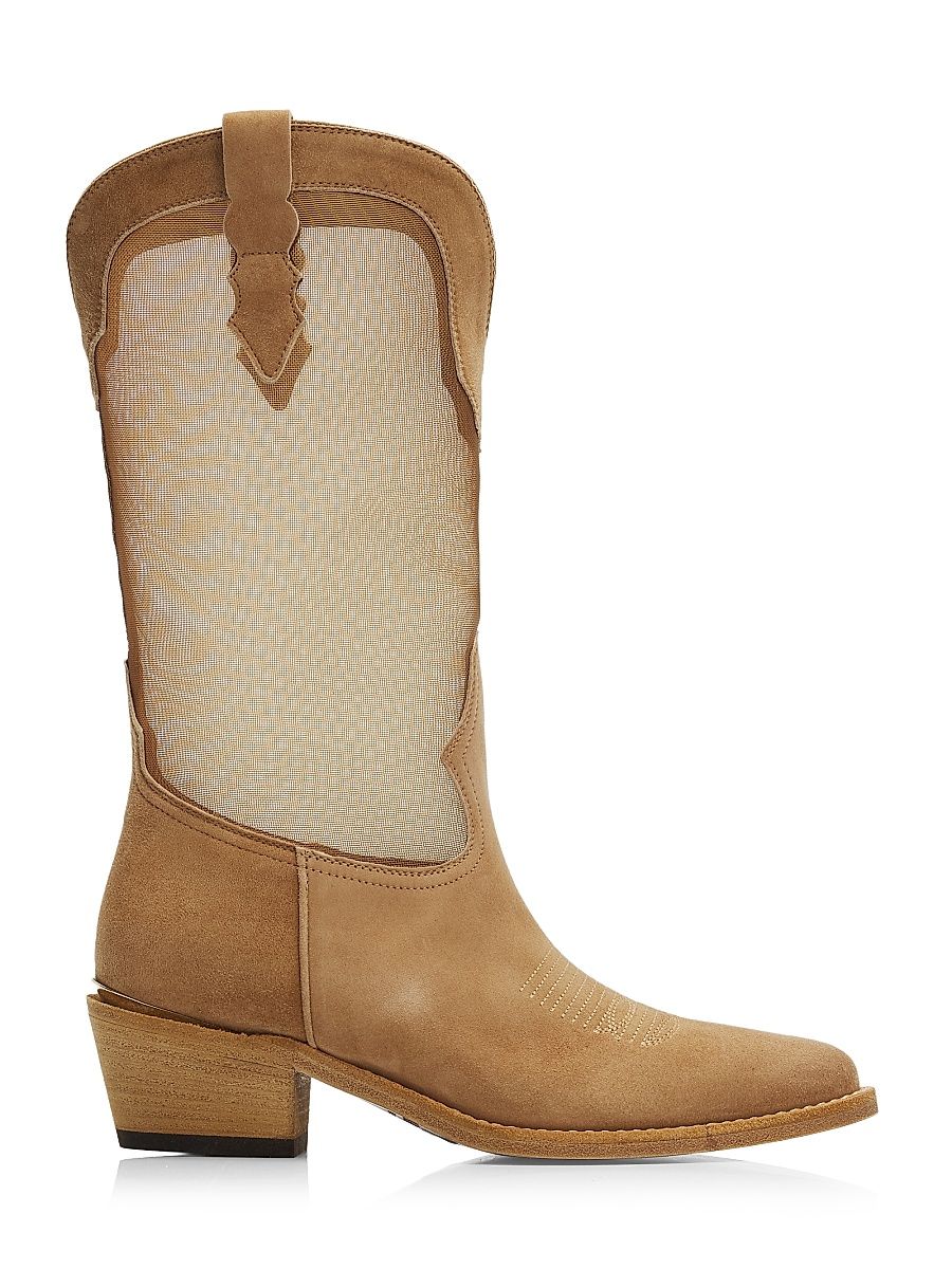 Women's Gemma 55MM Suede & Mesh Cowboy Boots - Cest - Size 10.5