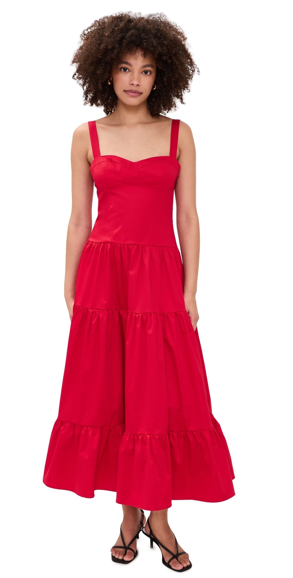 WAYF Melinda Midi Dress Red XL