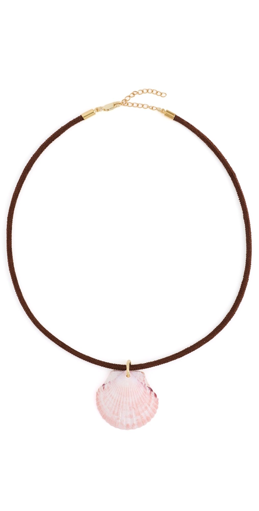SHASHI Cord Scallop Necklace Brown One Size