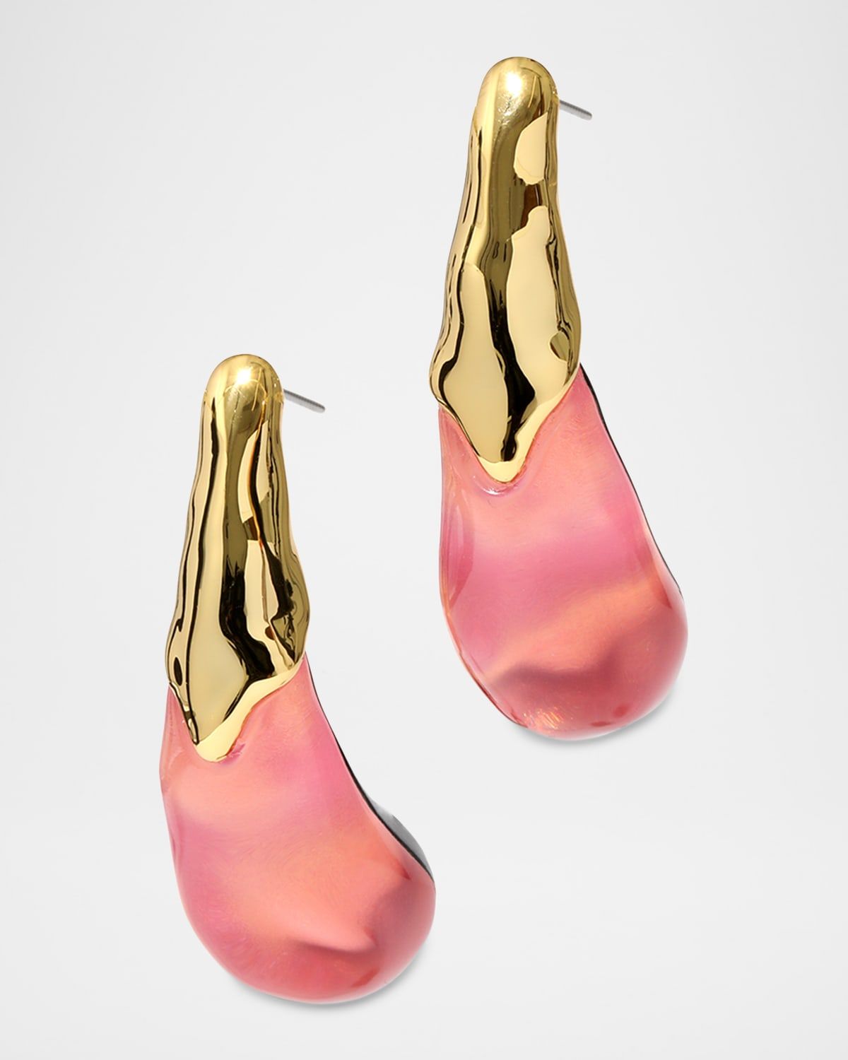 Liquid Lucite Arched Large Post Earrings