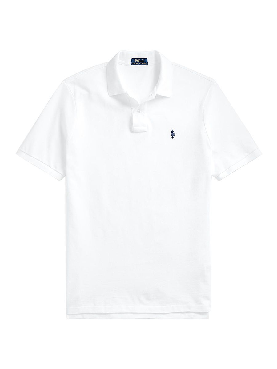 Men's Mesh Classic-Fit Polo Shirt - White - Size XXL
