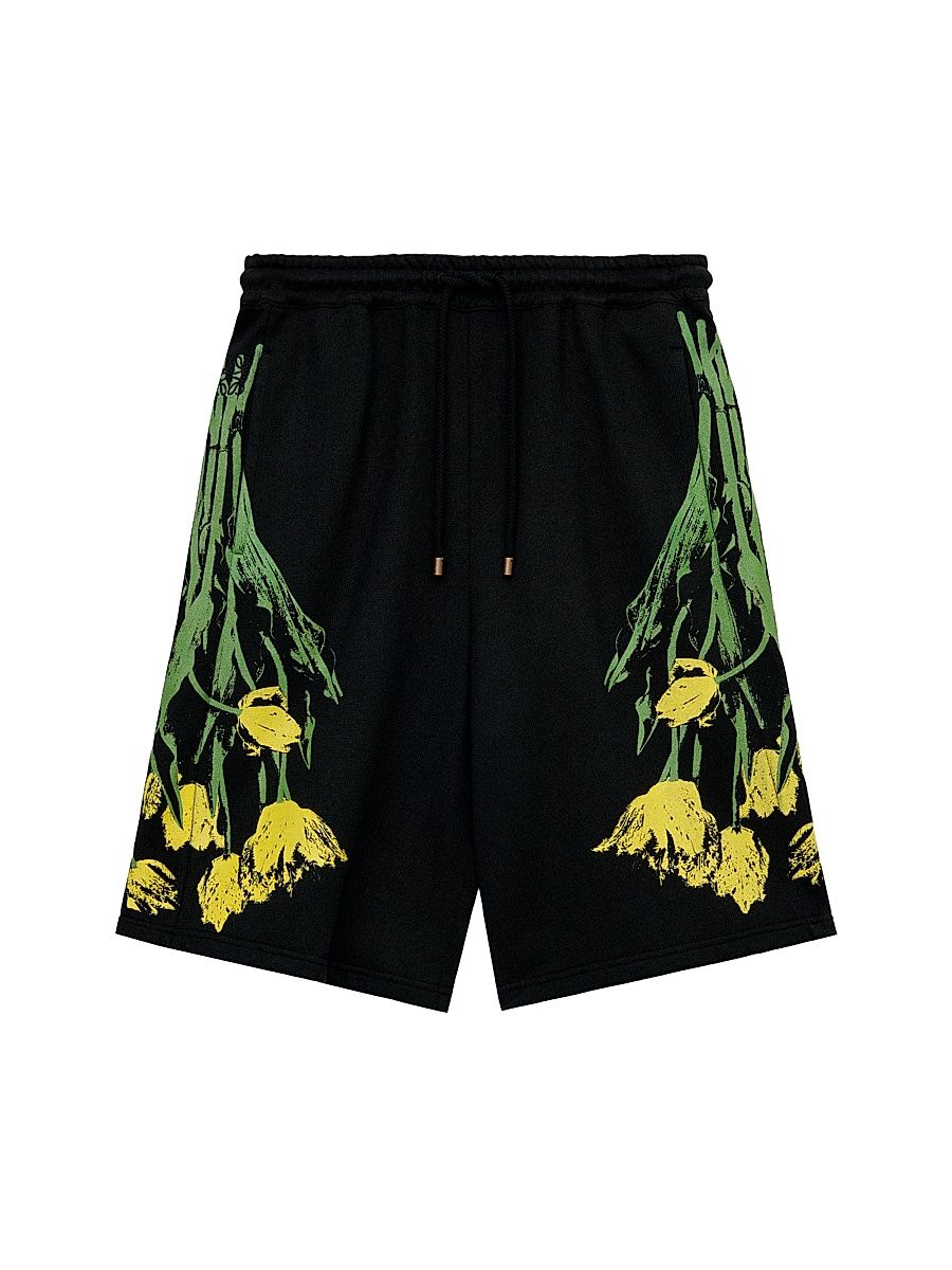 Men's LOEWE x Paula's Ibiza Tulip Drawstring Shorts - Black Multicolor - Size XL