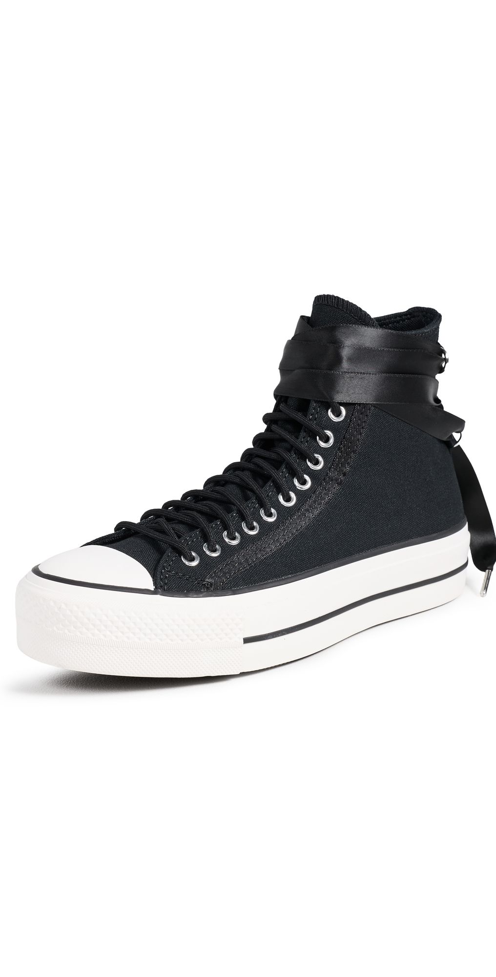 Converse Chuck Taylor All Star Lift Ribbon Sneakers Black/Vintage White/Black 9.5