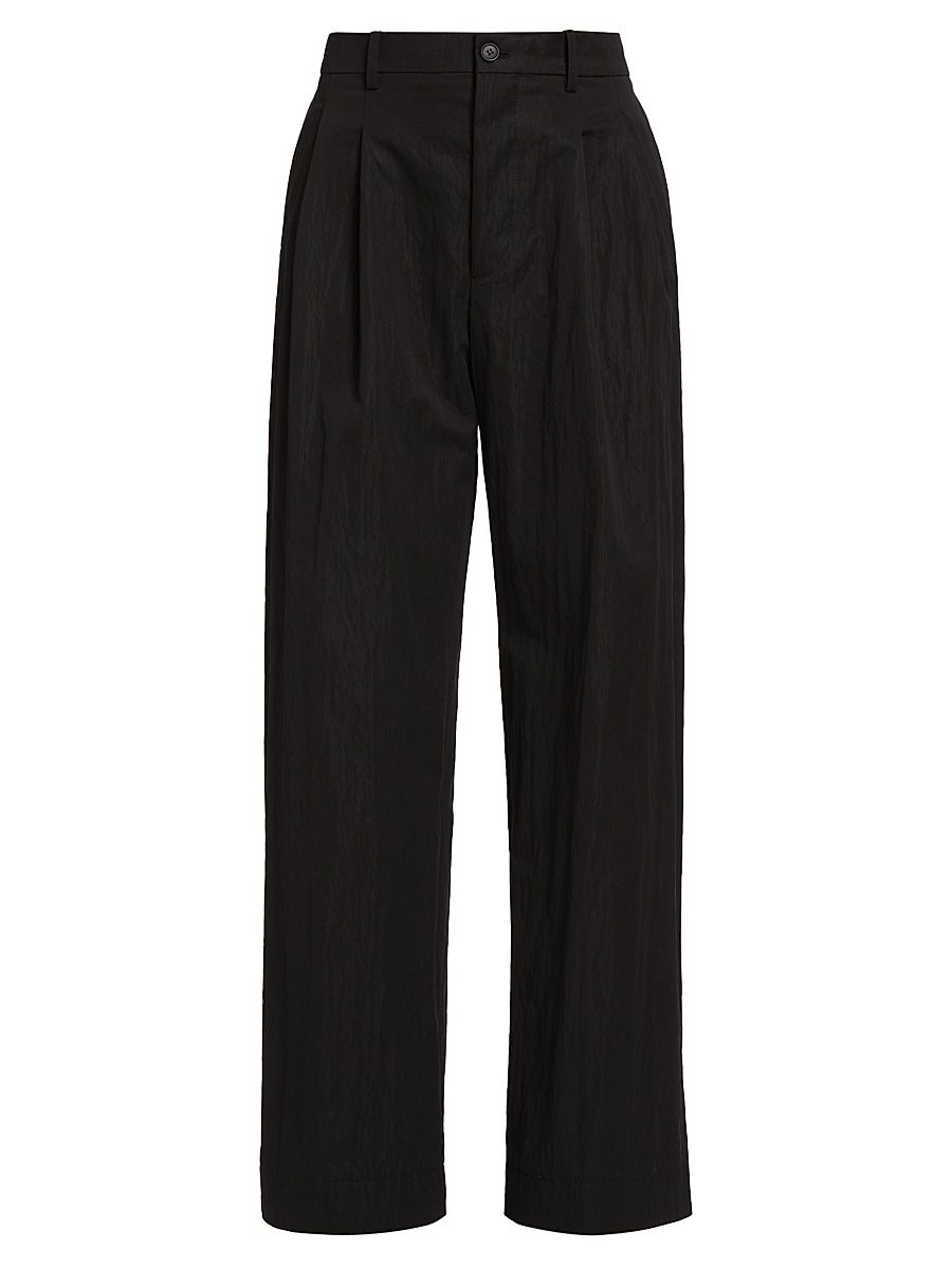 Women's Drill Wide-Leg Chino Pants - Black - Size Large